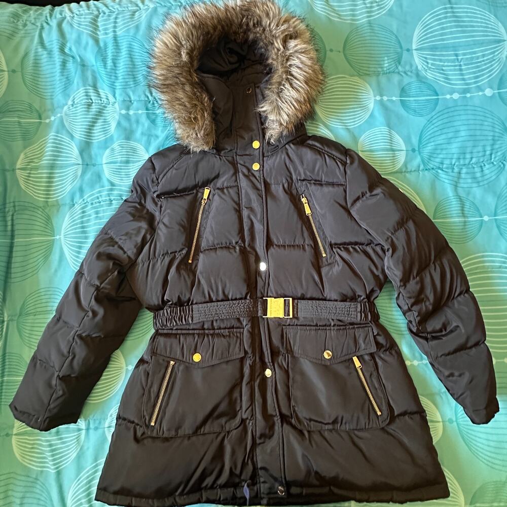 MICHAEL KORS Winter Coat Parka Women's 2X - Removable Hood, Belt Unused!